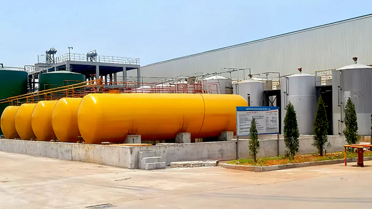 Specialty-chemical process and storage equipment at the JYT Chemical facility
